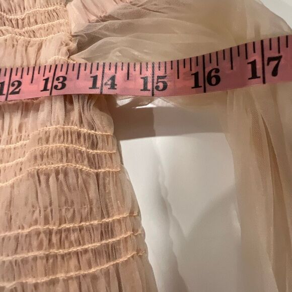 Beulah tulle organza ruffle blouse featuring a sheer, off-the-shoulder whimsical - Picture 13 of 15